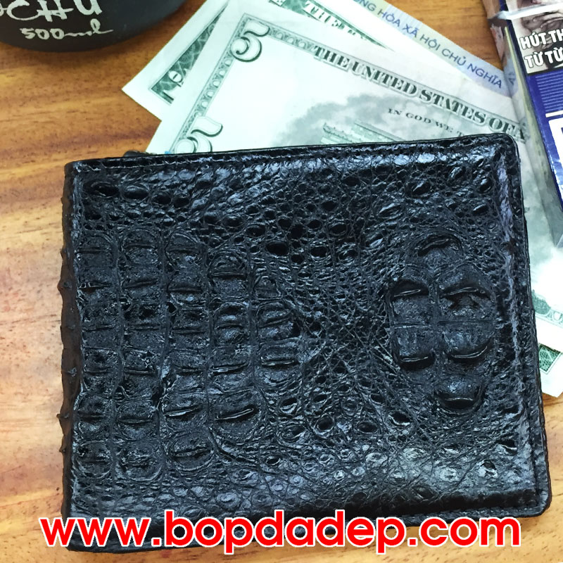 Bóp da cá sấu nguyên con có gai